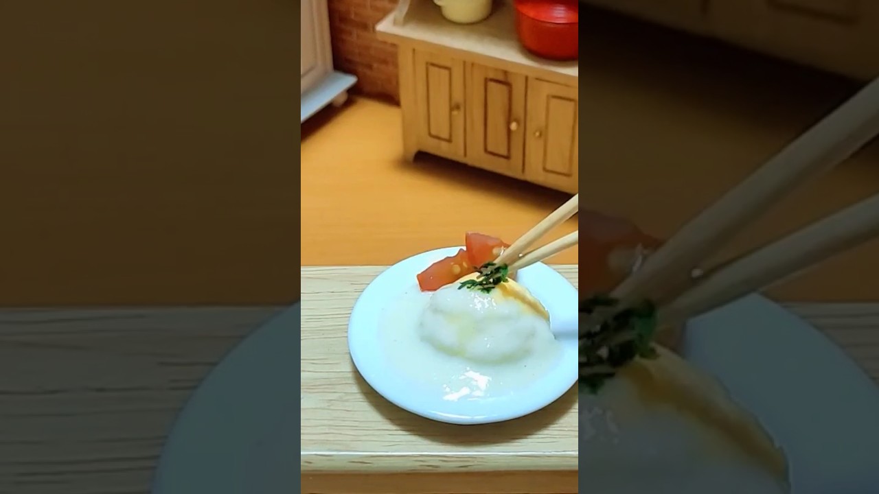 Miniature Food #shorts  #86 Omelette rice - cooking / チーズソースのオムライス / 오므라이스