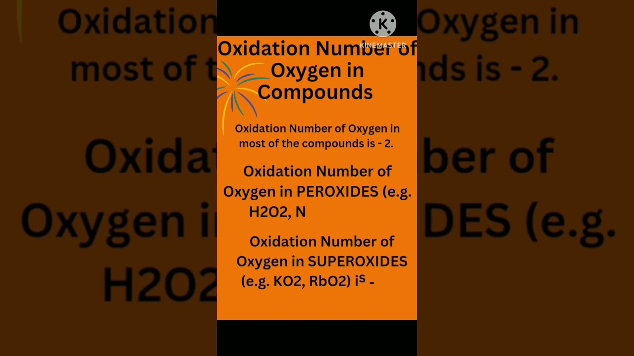 What's the Oxidation Number of Oxygen?