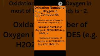 What's the Oxidation Number of Oxygen?