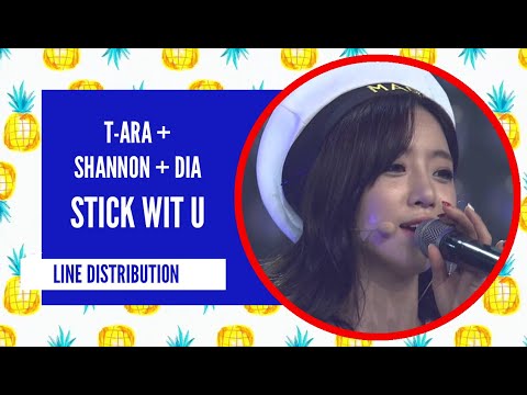 T-ARA + SHANNON + DIA - Stick Wit U (Cover): Line Distribution (Color Coded)
