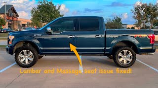 Ford truck lumbar and massage seat fix