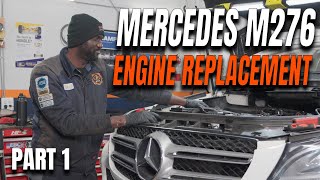 Mercedes-Benz GLE400 - Engine Assembly Replacement ( PART 1 ) M276 Engine Removal