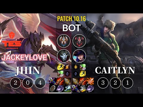 TES JackeyLove Jhin vs Caitlyn Bot - KR Patch 10.16
