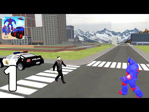 Monster truck rhino robot transform robot games - Tutorial Part 1 (Android GamePlay Walkthrough)