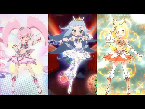 1080p Six Heart Princess All Transformations シックスハートプリンセス 変身シーン