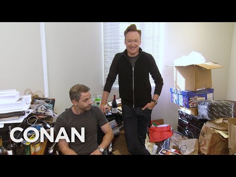 Conan Trolls His Messy Producer By Cutting His Office In Half
