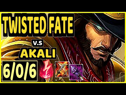 DOPA (APDO) (TWISTED FATE) vs AKALI - 6/0/6 KDA MID CHALLENGER GAMEPLAY - KR