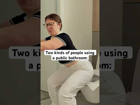 There’s two kinds of people using a public bathroom 😂 Which one are you? 👀 #bathroom #toilet