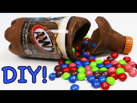How to Make a Chocolate ROOT BEER Bottle Filled with Skittles!