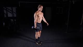 Single Arm Dumbbell Suitcase Reverse Lunge exercise video thumbnail