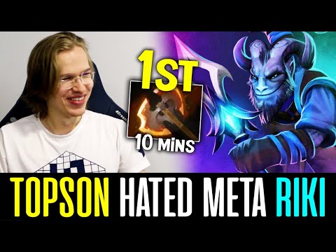 Topson RIKI -- Most Hated META Mid -- 1st Build BATTLE FURY 10 mins DOTA 2