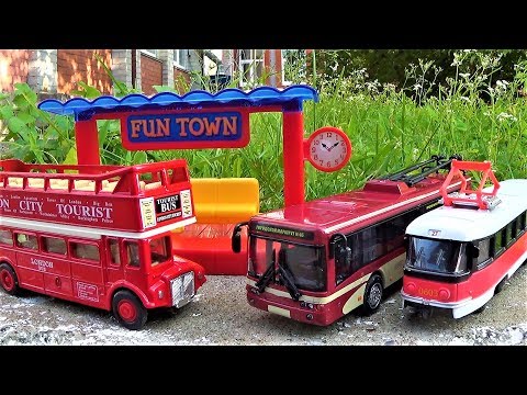 городской транспорт троллейбус автобус трамвай игрушки для мальчиков видео для детей
