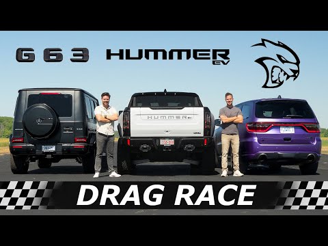 2022 Hummer EV vs Durango Hellcat vs Mercedes-AMG G63 // DRAG & ROLL RACE