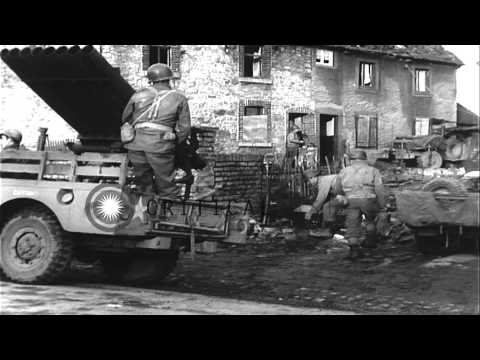 US soldiers fire rocket launchers mounted on 3/4 ton trucks at targets in Gressen...HD Stock Footage
