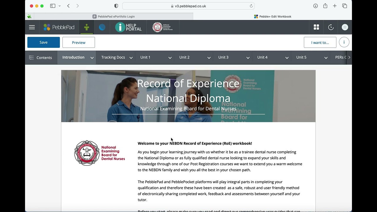 Logging into Pebblepad and sharing your record of experience/record of competence