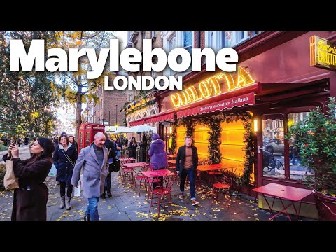 A Cozy November Walk Through Marylebone, London Walking Tour |4K|