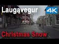 26th Dec Reykjavik Iceland Virtual Walk Laugavegur Snow 4K