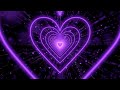 Heart Tunnel💜Purple Heart Background | Neon Heart Background Video | Wallpaper Heart [10 Hours]