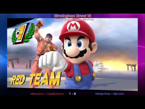 Bham Brawl 16 - Smash 4 Doubles - Losers Semifinals - Mikamora & JukeBoxHero vs Mahgnittoc & Spinach