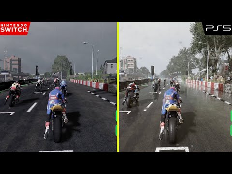 TT ISLE OF MAN: RIDE ON THE EDGE 3 Nintendo Switch vs PS5 Rain Effect Graphics Comparison