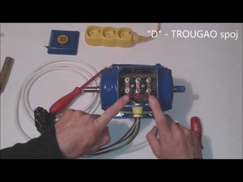 Kako prespojiti TROFAZNI motor na MONOFAZNU struju // How to connect three-phase