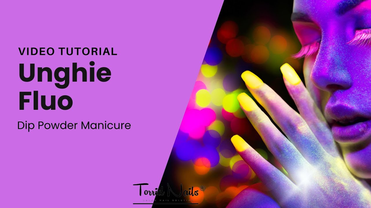 Unghie Fluo che si illuminano al buio con smalto Dip Powder