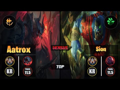 Challenger AATROX [Conqueror] (Top) VS  SION - Challenger KR Patch 11.5