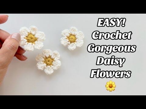 CROCHET PATTERN - PERFECT DAISY FLOWER Easy Step by step Tutorial for Projects & More US TERMS