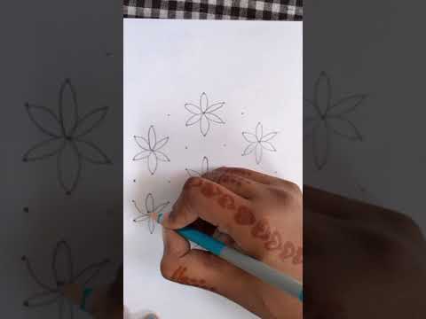 easy flower kolam | design rangoli in dots
