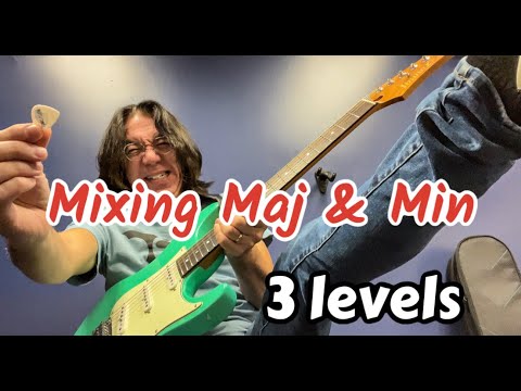 Mixing Major & Minor Pentatonic scales ✩ Must Know 3 Levels  (Like Mixing Sugar & Salt = Taste good)