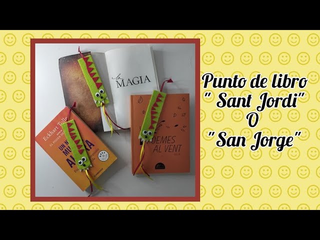 Vídeo relacionado con Sant Jordi - Punto de Libro con colgante (Modelo con dragon azul verdoso)