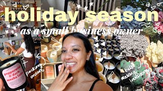 preparing for the ✨holidays✨ as a small business owner // bulk making candles, sourcing supplies