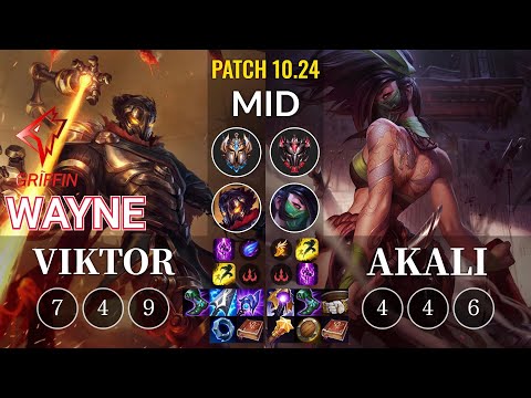 GRF Wayne Viktor vs Akali Mid - KR Patch 10.24