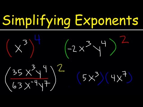 Simplifying Exponents With Fractions, Variables, Negative Exponents, Multiplication & Division, Math Video