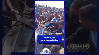 فرحة فلسطينيين في خان يونس بعد اصطياد سمكة عملاقة thumbnail