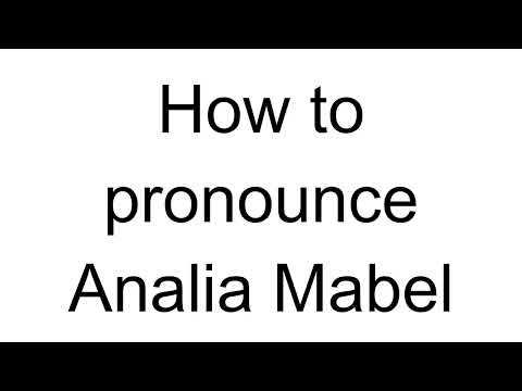 How to Pronounce Analia Mabel (Spanish)