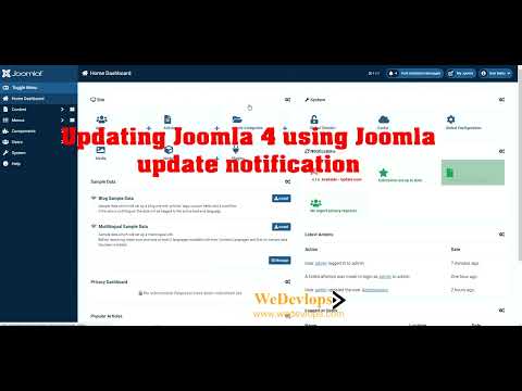Updating Joomla 4 using Joomla update notification