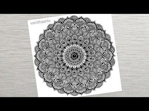 How to draw a Mandala Art for Beginners Step by Step Tutorial Easy Mandala Drawing vanithaarts