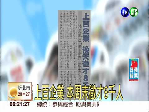 上百企業 本周末徵才8千人