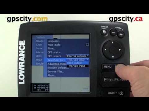 Lowrance Elite5 Video Manual - Temperture and Speed port settings