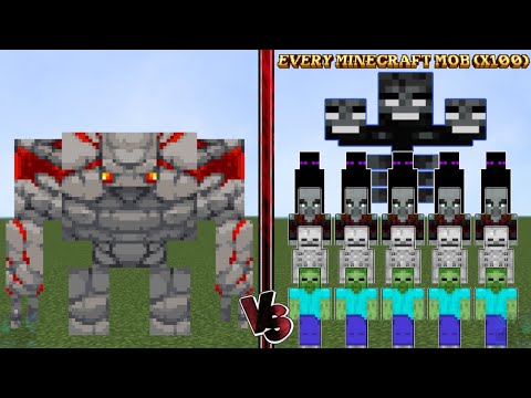 MINECRAFT DUNGEON REDSTONE GOLEM vs ALL MOBS X100