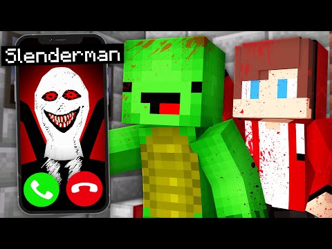 Why Scary SLENDERMAN.EXE Called JJ and Mikey at Night in Minecraft? - Maizen