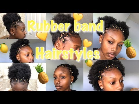 HOW TO: 5 RUBBERBAND HAIRSTYLES ON NATURAL HAIR...
