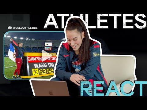 Adriana Vilagos reacts to her javelin throw world U20 🥇  | Athletes React