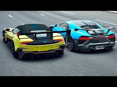 Bugatti Chiron Pur Sport vs Aston Martin Vulcan AMR PRO - Drag Race 20 KM