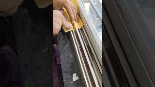 Easy way to clean window track at home using two simple things😀 #cleanhome#hack