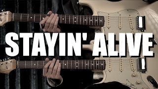 Bee Gees - Stayin' Alive  ( Guitar Tab Tutorial & Cover )