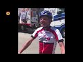Aankomst van Johan Koenders in Alpe D'Huez na een fietstocht van 1166 kilometer