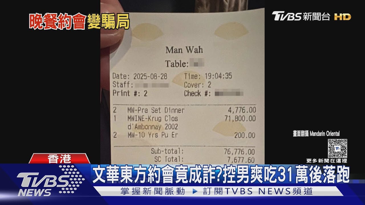 文華東方約會竟成詐？　控男爽吃31萬後落跑