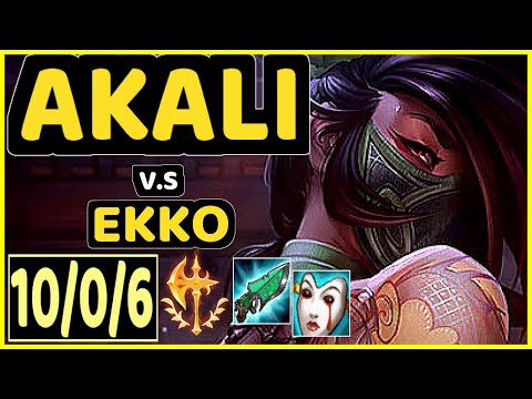 GREVTHAR (AKALI) vs EKKO - 10/0/6 KDA MID GAMEPLAY - BR Ranked GRANDMASTER